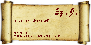 Szamek József névjegykártya