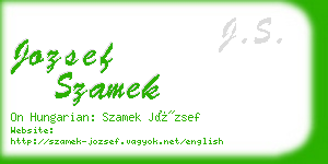 jozsef szamek business card